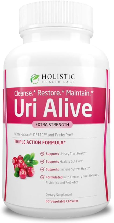 Holistic Health Labs Uri Alive Extra Strength Supplement for Urinary Tract & Immune System - 60 Count