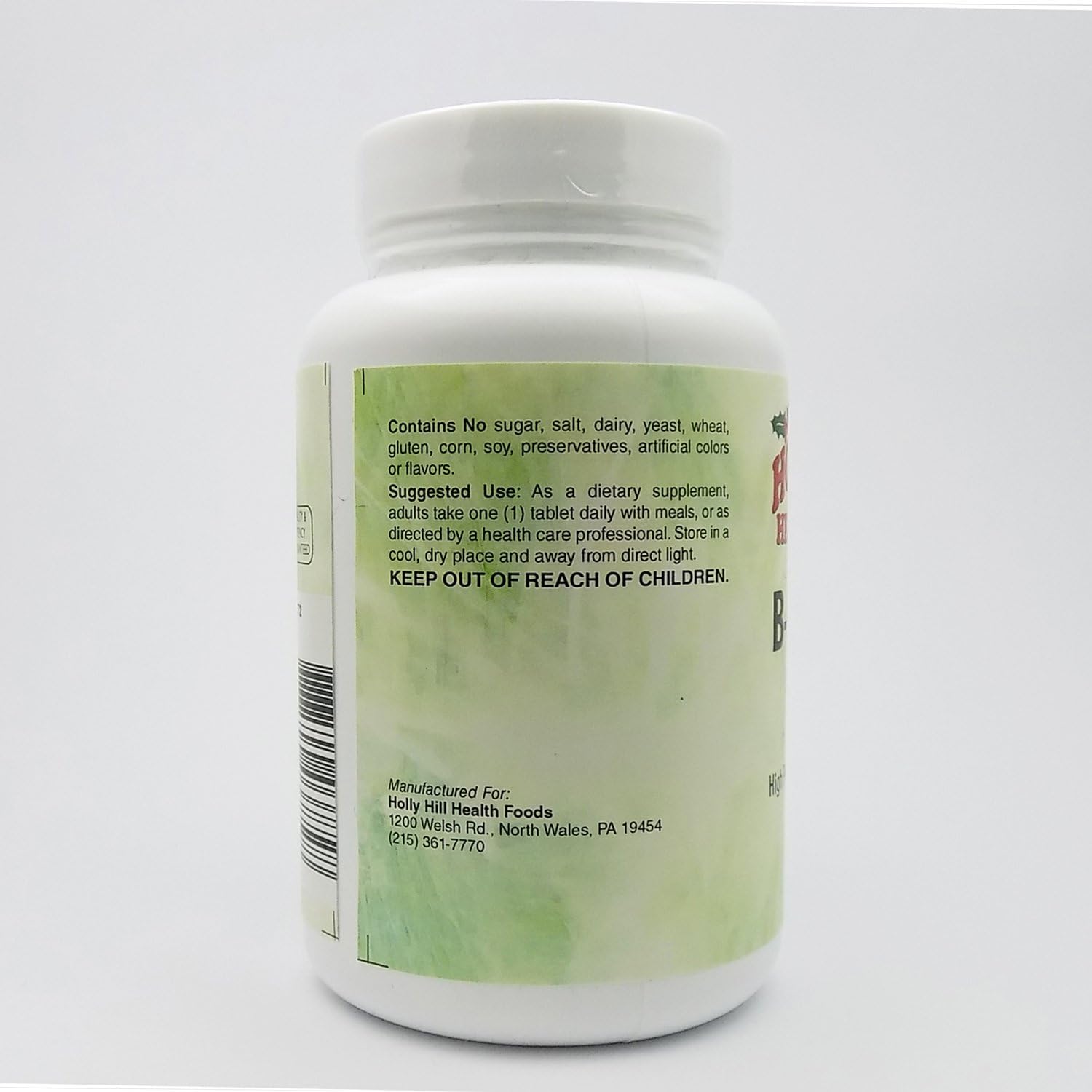 Holly Hill Health Foods B Complex 100 Vegetarian Formula - 100 Tablets, High-Quality Supplement for Overall Health