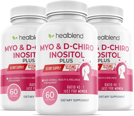 Hormonal Balance & Fertility Support Supplement Blend for Women - Myo & D-Chiro Inositol Plus (3 Pack)