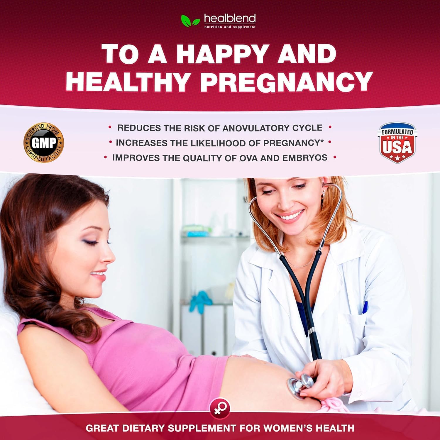 Hormonal Balance & Fertility Support Supplement Blend for Women - Myo & D-Chiro Inositol Plus (3 Pack)