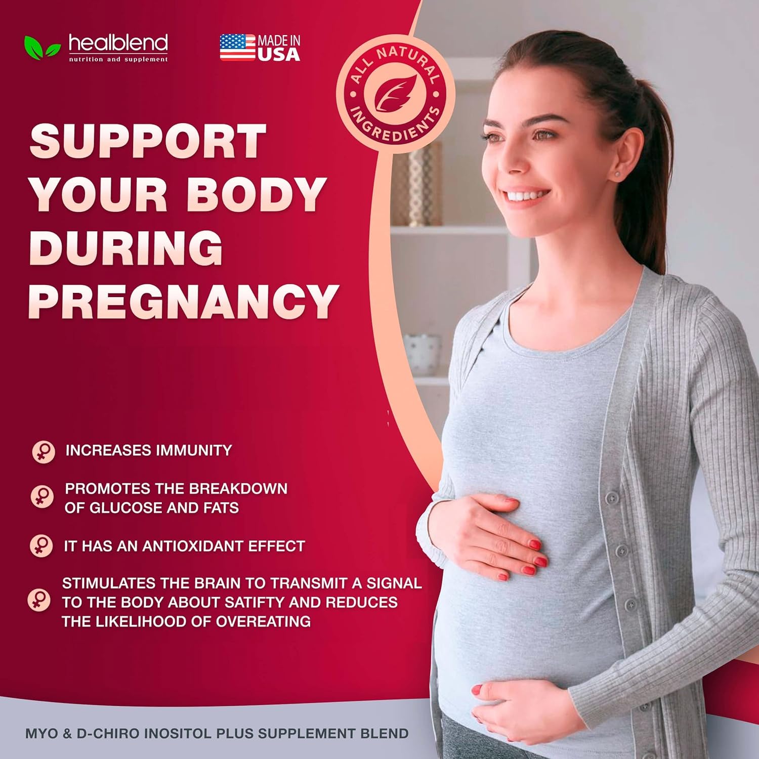 Hormonal Balance & Fertility Support Supplement Blend for Women - Myo & D-Chiro Inositol Plus (3 Pack)