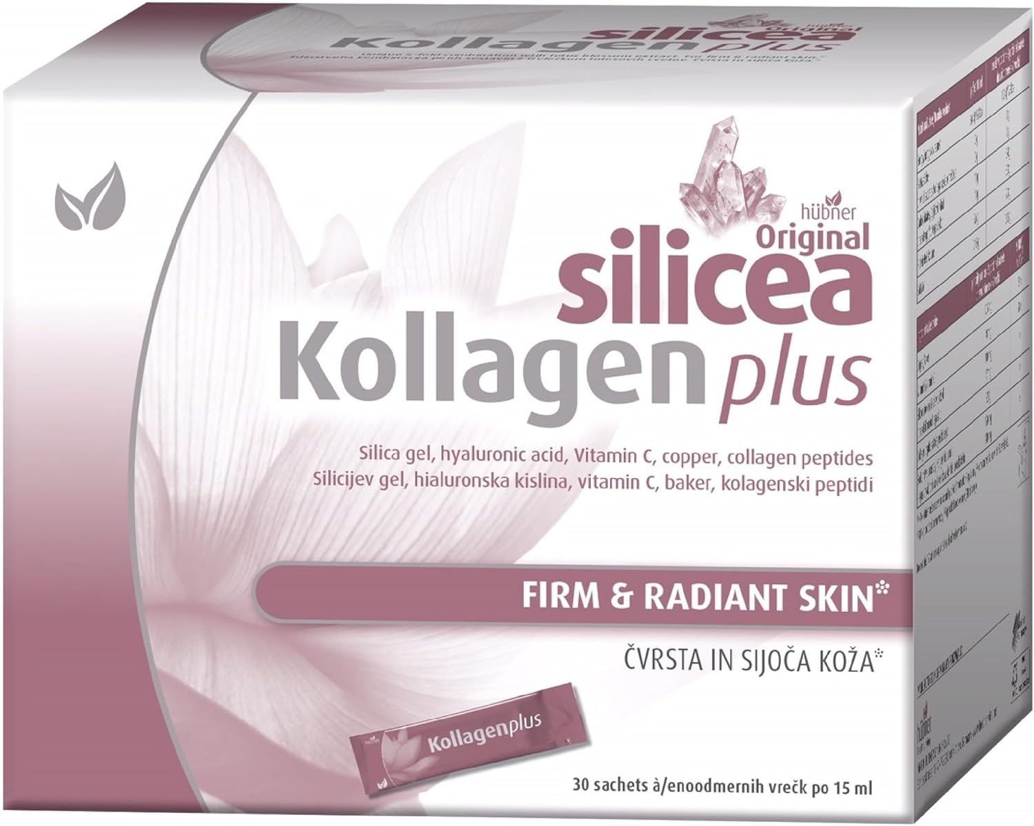 Hubner Original Silicea Kollagen Plus Collagen Peptide Supplement 15ml Packets 30-Count