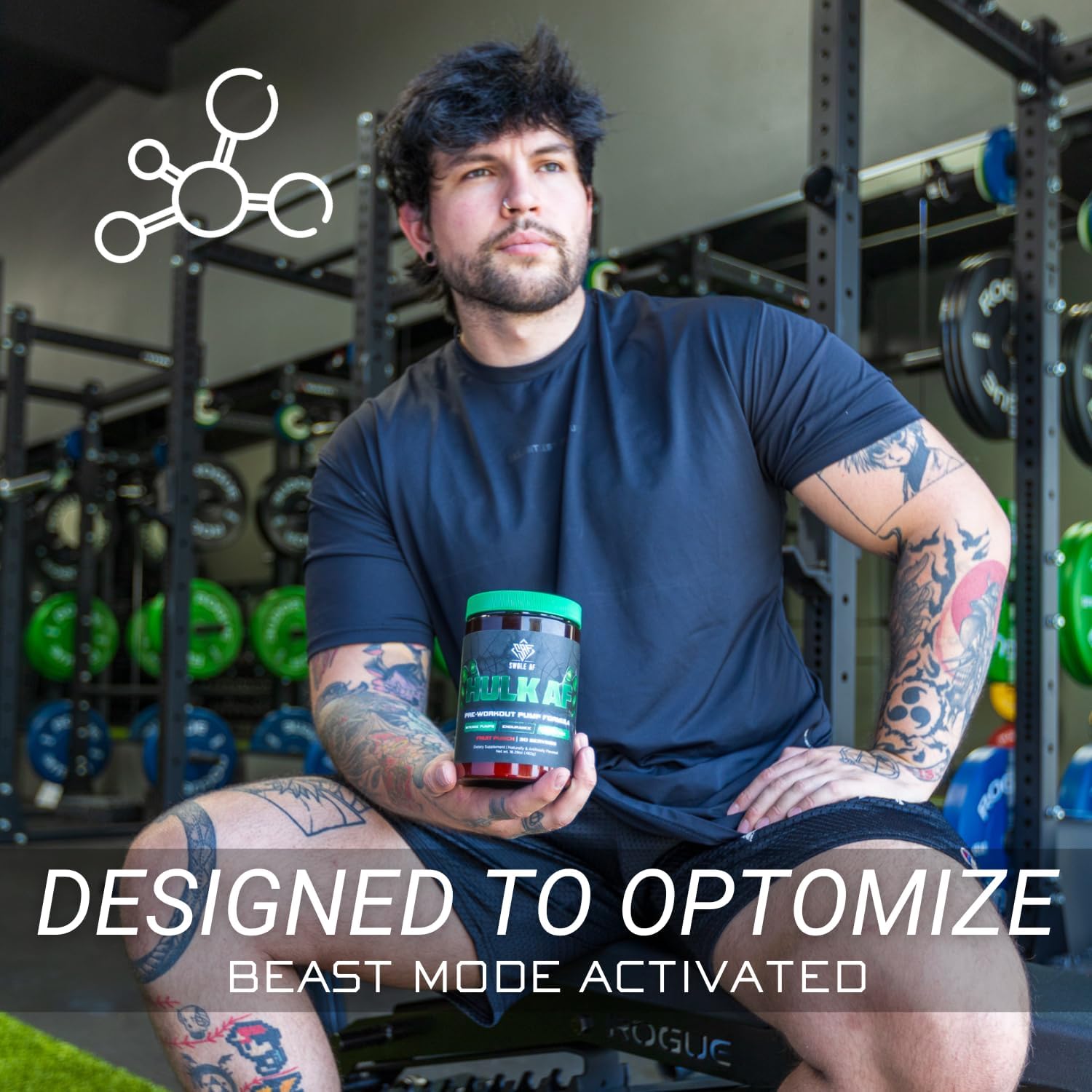 Hulk AF Non-Stimulant Pre-Workout Pump Formula for Improved Circulation and Muscle Power Output - Fruit Punch Flavor