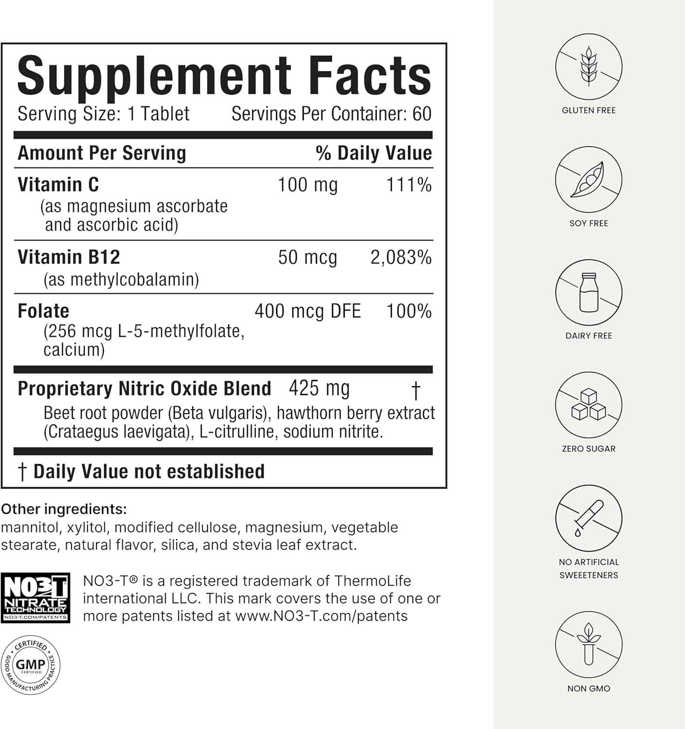 HumanN Neo40 Professional - Daily Heart & Circulation Support - Methylfolate, Beet Root Powder, Hawthorn Berry, L-citrulline - 60 Dissolvable Tablets