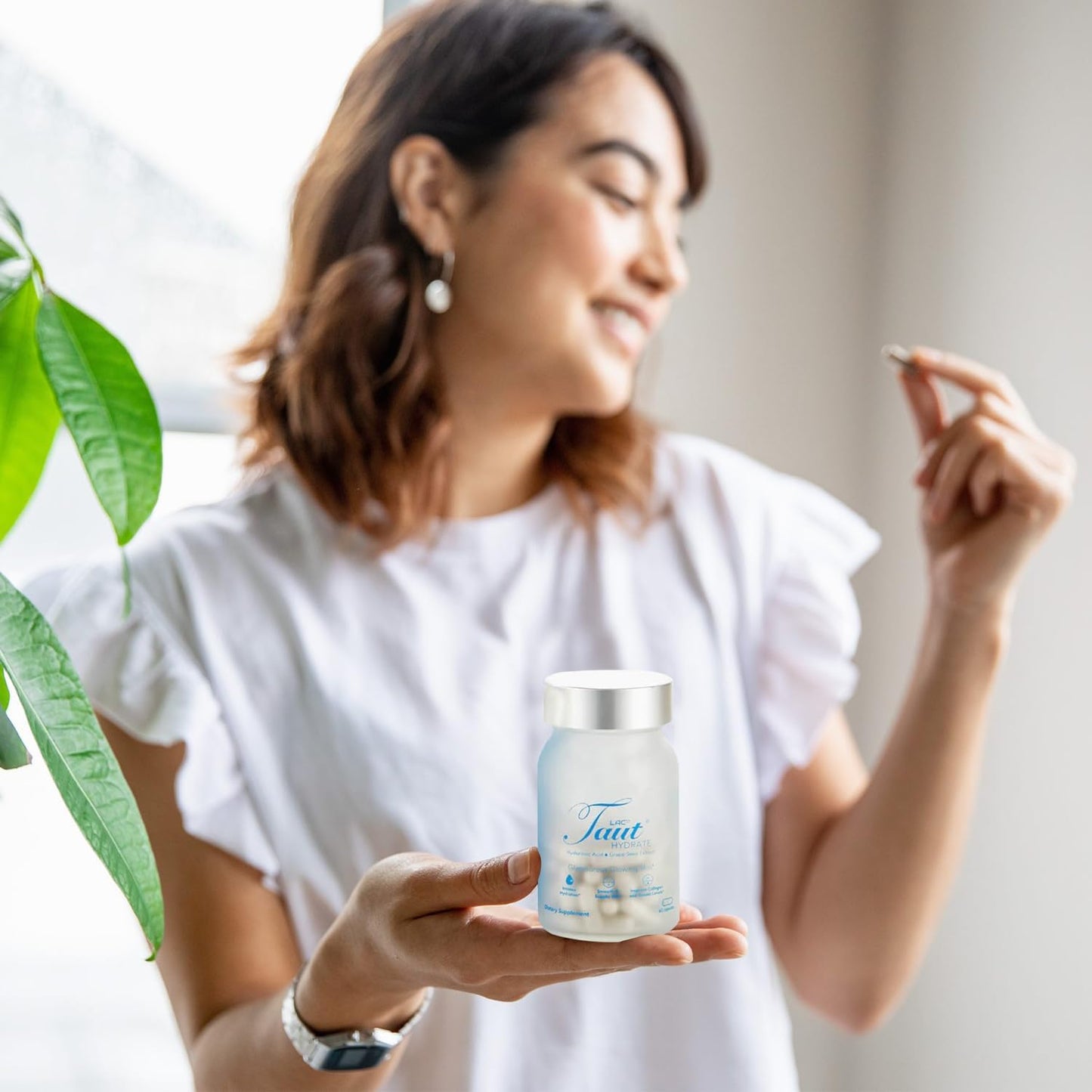 Hydrate & Brighten Skin with TAUT Hyaluronic Acid Pills - Vegan Collagen Supplement for Glowing Skin - 60 Capsules