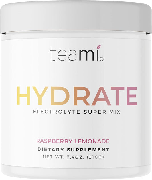 Hydrate & Energize with Teami Electrolytes Powder - Calcium, Magnesium, Chloride & Potassium Supplement - 45 Servings - Keto-Friendly Electrolyte Drink Mix with Vitamins & Minerals
