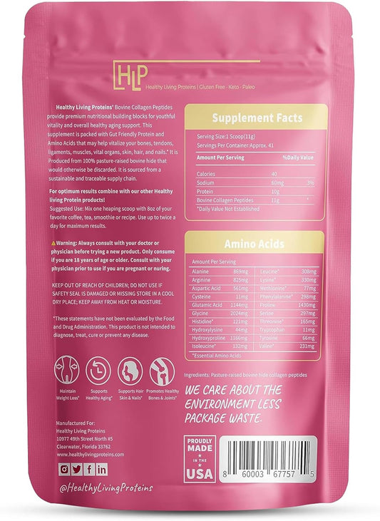 Hydrolyzed Bovine Collagen Peptides Powder - Grass Fed & Unflavored - Keto & Paleo Friendly - Gluten Free - 10 oz Pack
