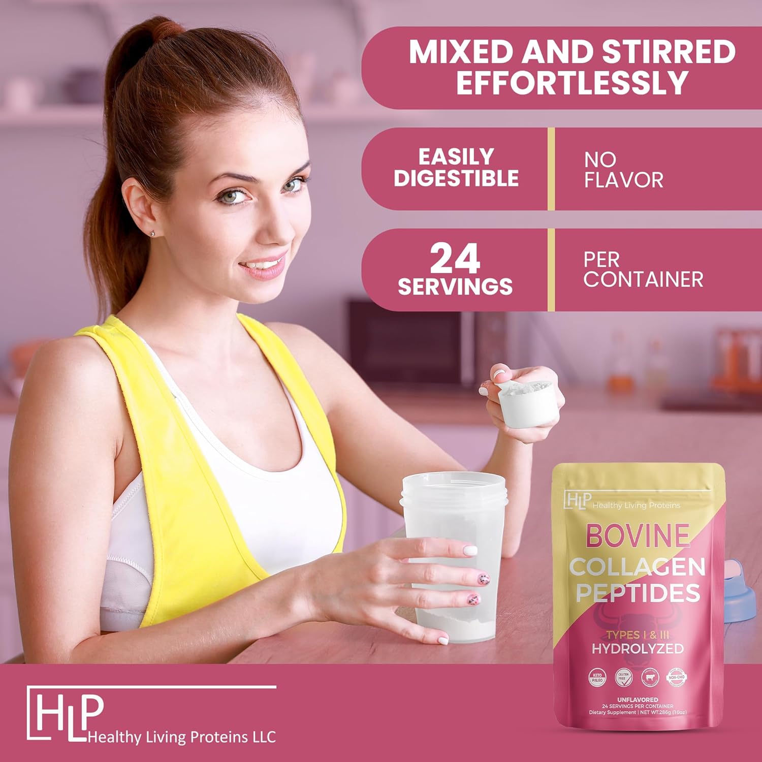 Hydrolyzed Bovine Collagen Peptides Powder - Grass Fed & Unflavored - Keto & Paleo Friendly - Gluten Free - 10 oz Pack
