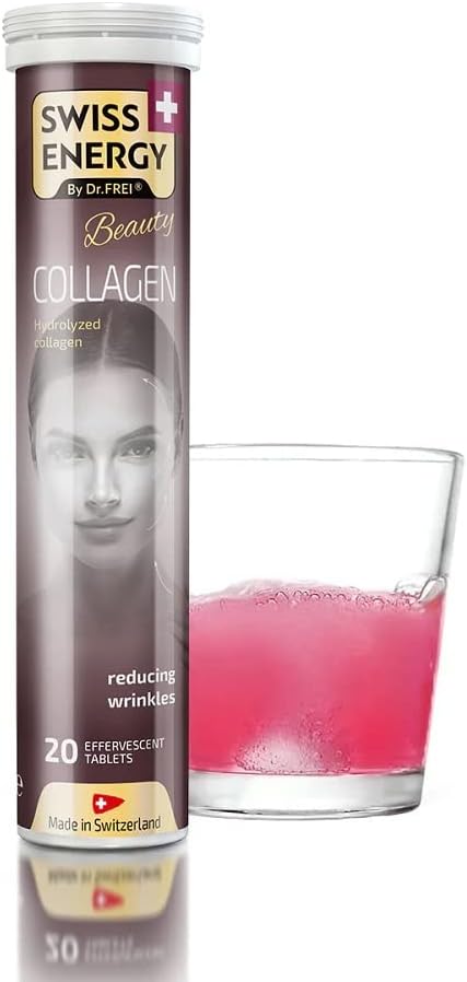 Hydrolyzed Collagen Effervescent Tablets for Skin, Hair, and Nails - Swiss Energy Supplement