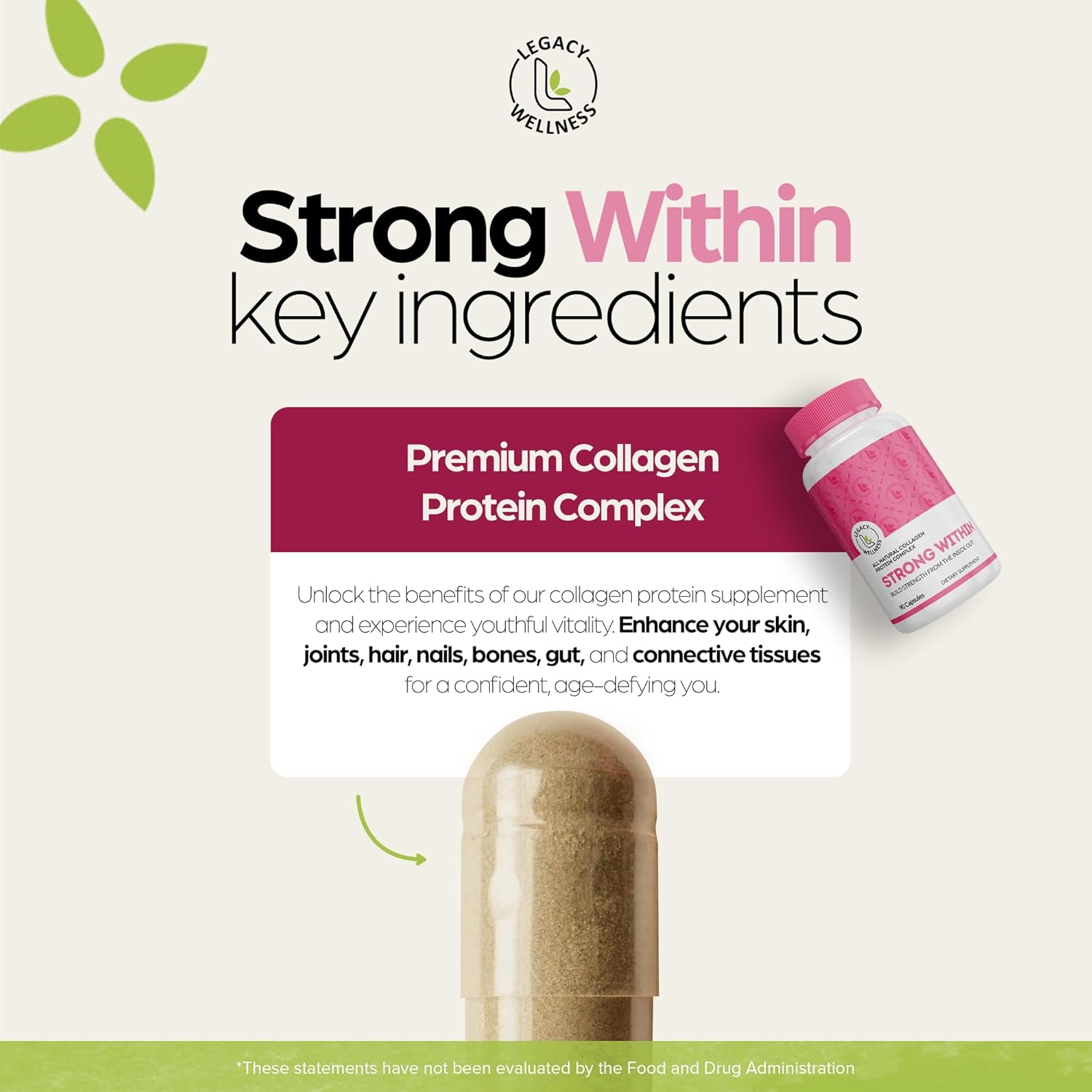 Hydrolyzed Collagen Peptides Capsules for Joint Health, Skin, Hair & Nails - Multi Collagen Protein Powder Supplement with Type I II III V X - Keto Friendly, 30 Servings