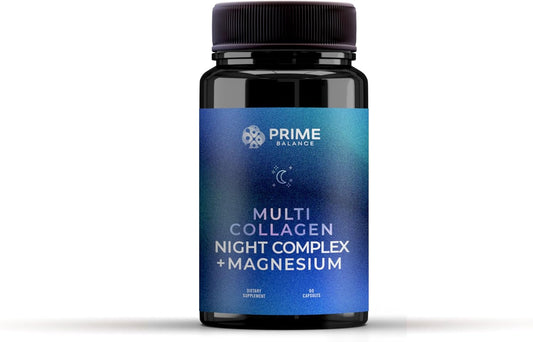 Hydrolyzed Multi-Collagen Night Complex for Wellness & Sleep - Premium 2 Month Supply - Enhanced Peptide Absorption - Joint & Skin Support - All-Natural Formula
