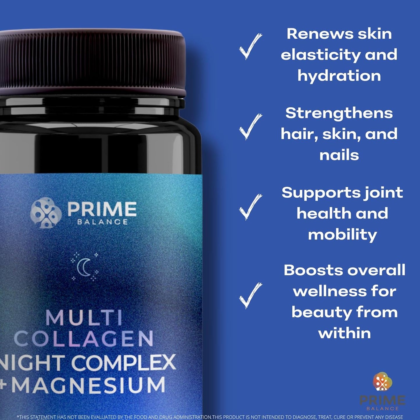 Hydrolyzed Multi-Collagen Night Complex for Wellness & Sleep - Premium 2 Month Supply - Enhanced Peptide Absorption - Joint & Skin Support - All-Natural Formula