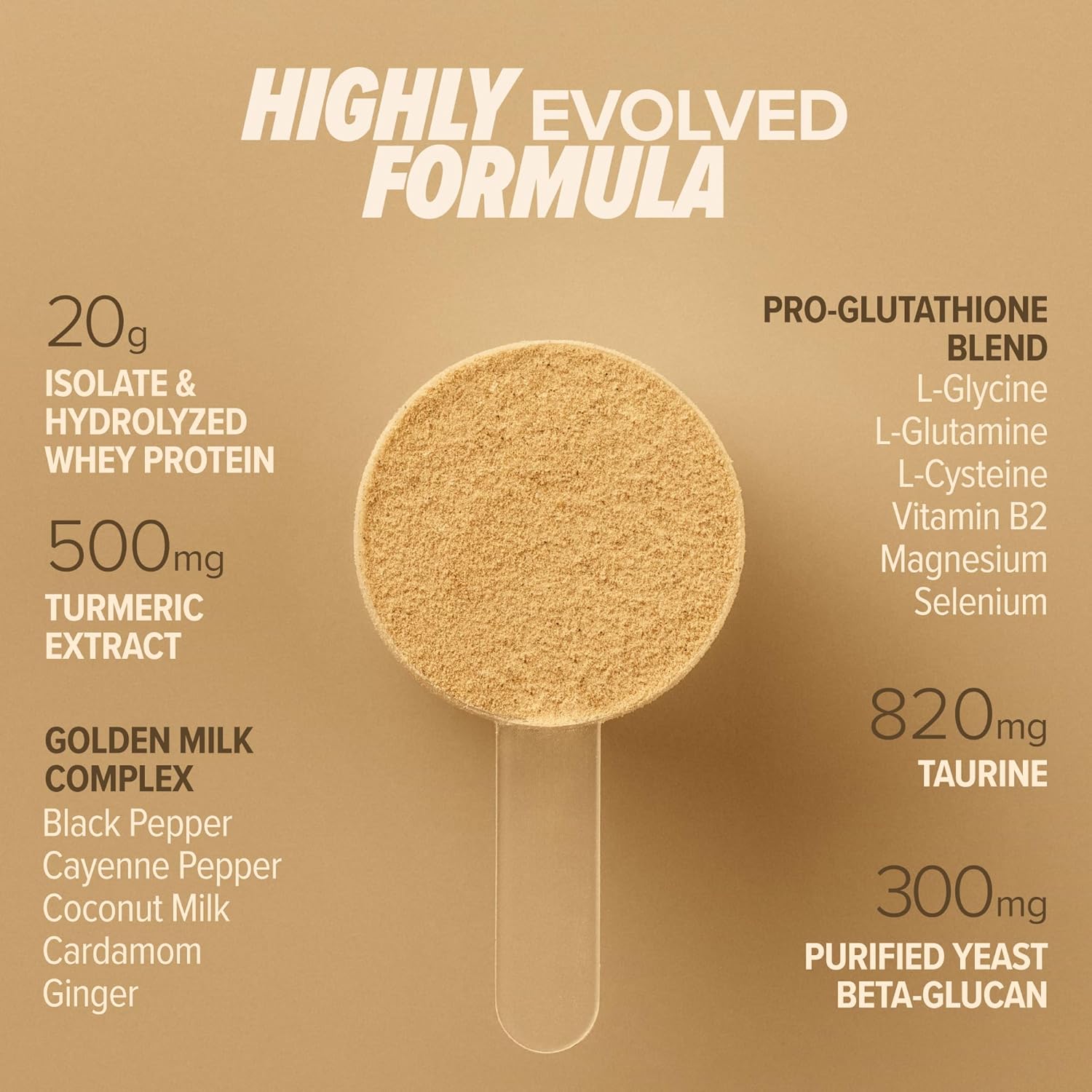 Hydrolyzed Whey Protein Powder with 18g Protein, Amino Acids, and Turmeric Extract for Immune Support - 17.4oz