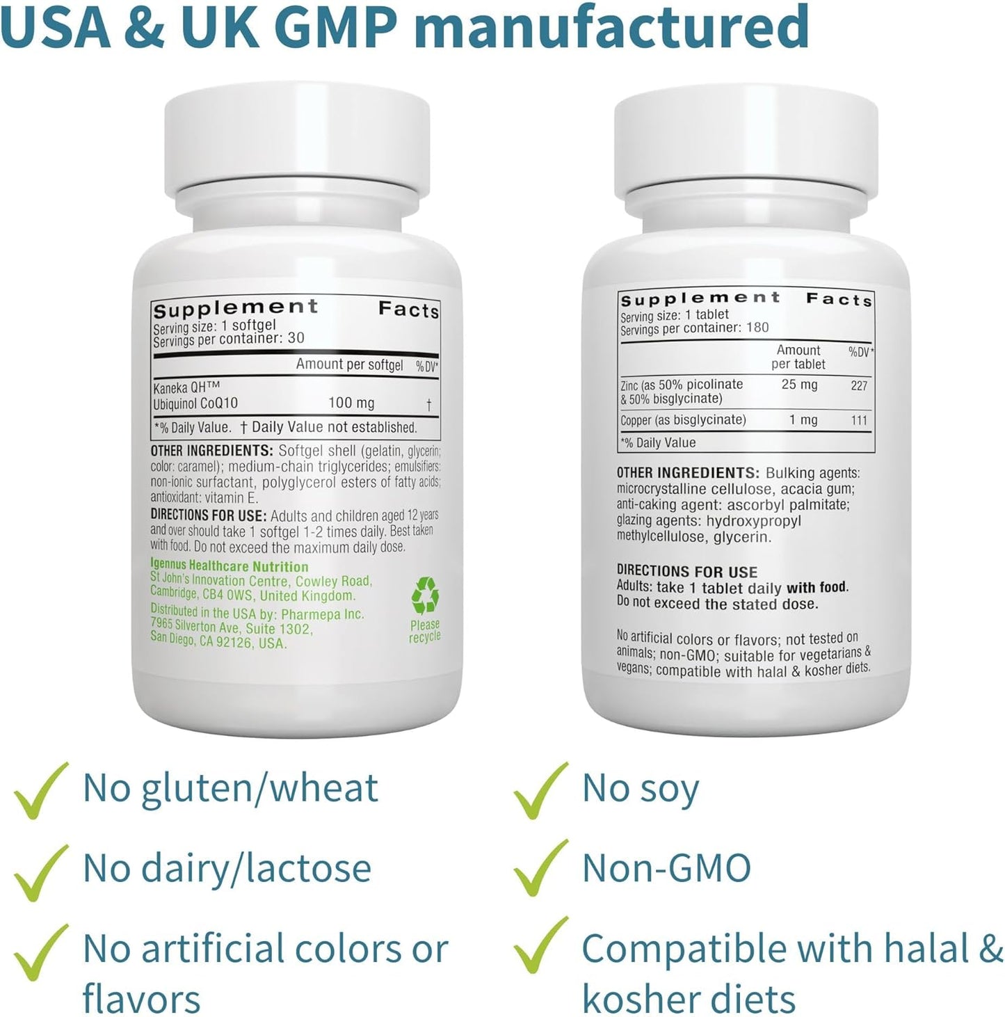 Igennus Healthcare Nutrition VESIsorb Ubiquinol-QH and Zinc Complex Bundle for Fertility - CoQ10 and Zinc Supplement