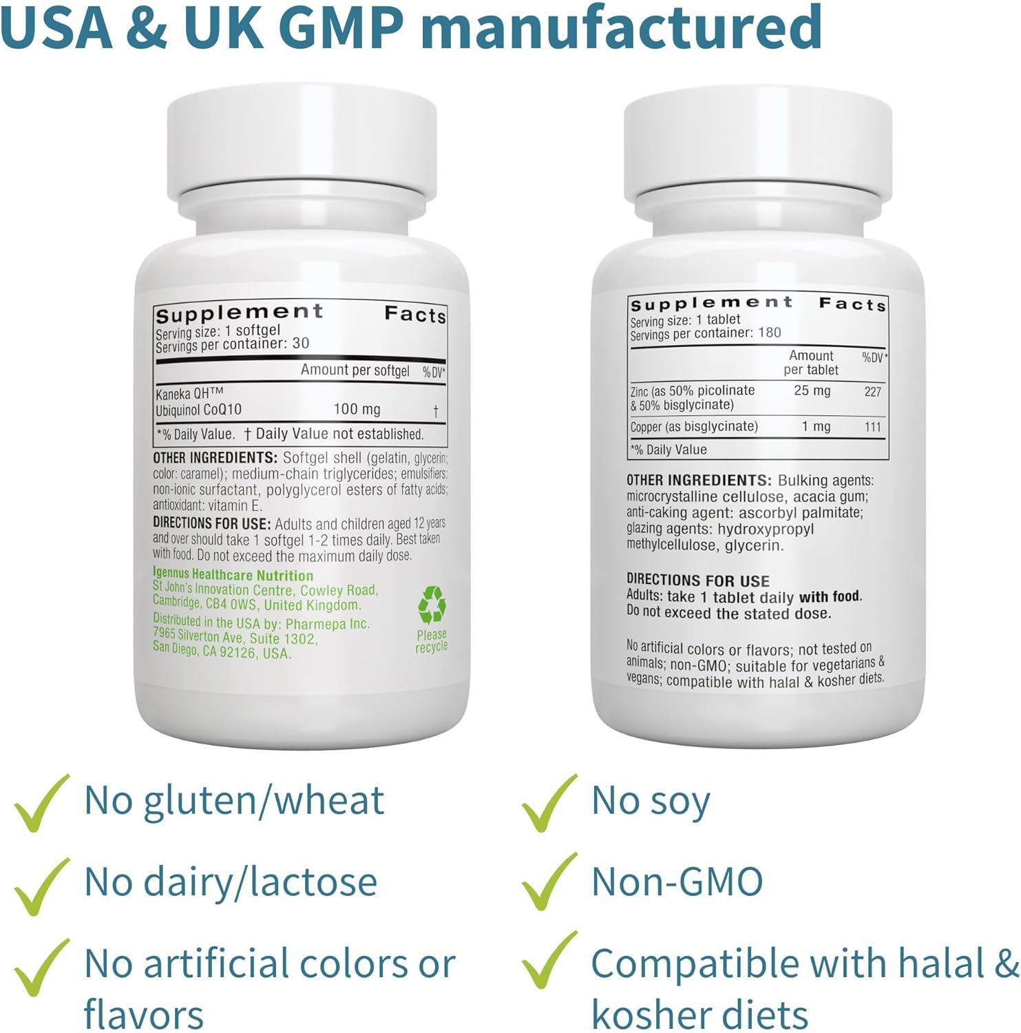 Igennus Healthcare Nutrition VESIsorb Ubiquinol-QH and Zinc Complex Bundle for Fertility - CoQ10 and Zinc Supplement