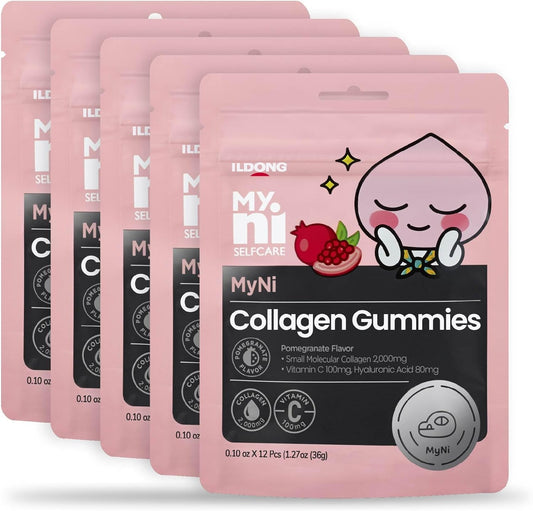 Ildong Marine Collagen Gummies (12 Count) - 2,000mg Low-Molecular Weight Fish Collagen Supplement for Skin, Hair & Nails with Vitamin C and Hyaluronic Acid