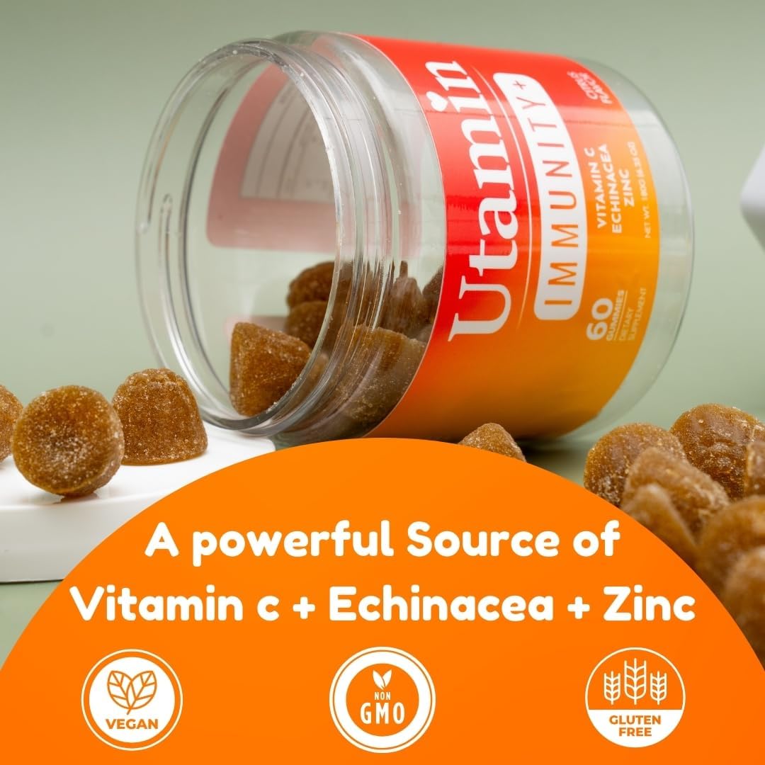 Immune-Boosting Utamin Gummies with Vitamin C, Echinacea, and Zinc - 60 Count