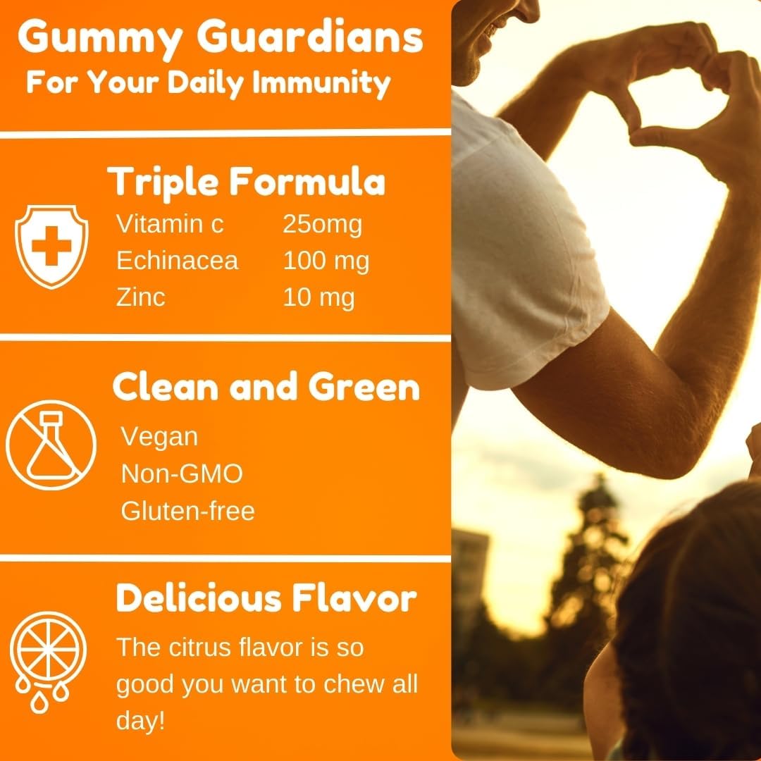 Immune-Boosting Utamin Gummies with Vitamin C, Echinacea, and Zinc - 60 Count