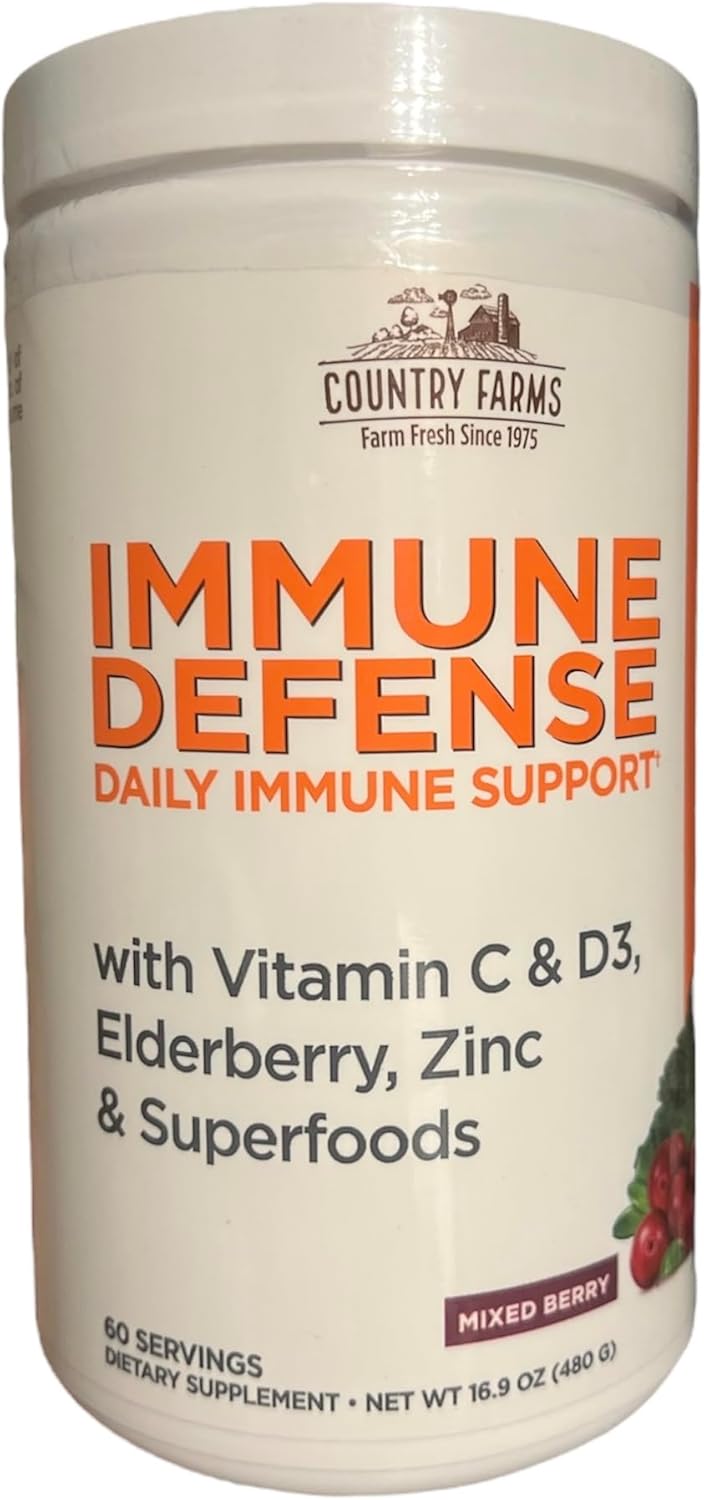 Immune Defense Superfoods with Vitamin C, D3, Elderberry, Zinc - Daily Support 16.9oz