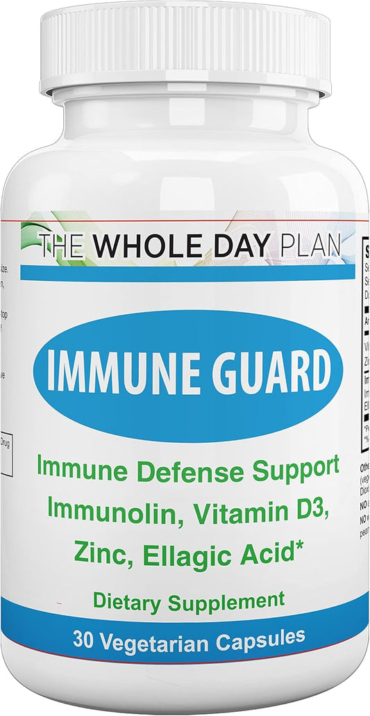 Immune Guard Natural Immunity Booster with Vitamind D3, Zinc, Immunolin, and Ellagic Acid - 30 Capsules
