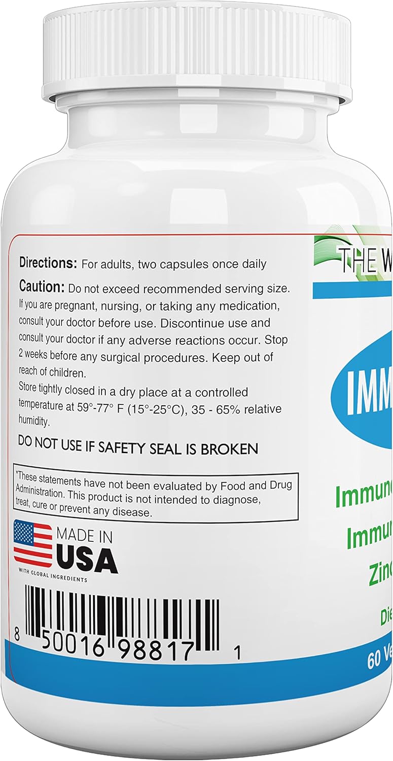 Immune Guard Natural Immunity Booster with Vitamind D3, Zinc, Immunolin, and Ellagic Acid - 30 Capsules