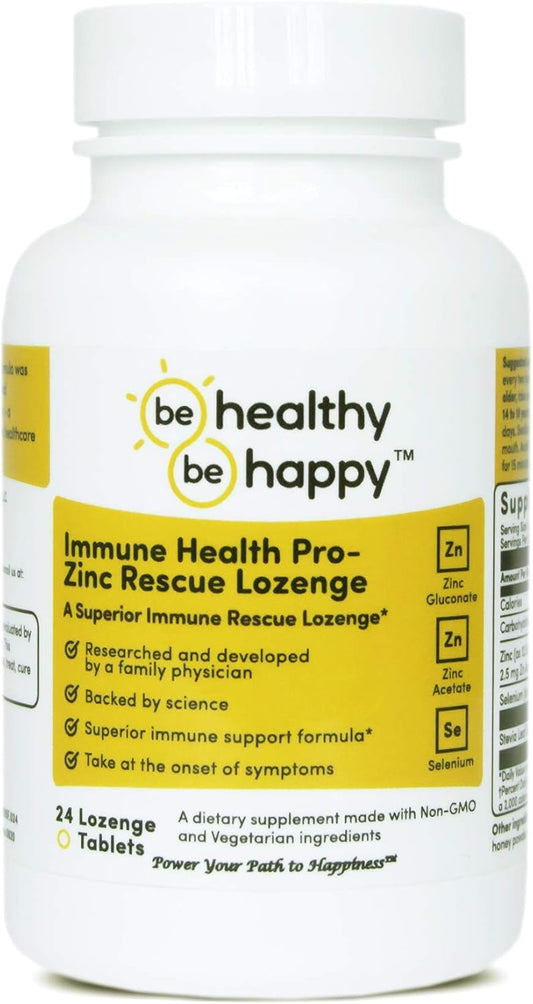 Immune Health Pro - Zinc Rescue Lozenge for Common Cold Relief & Immune System Support, 24 Count