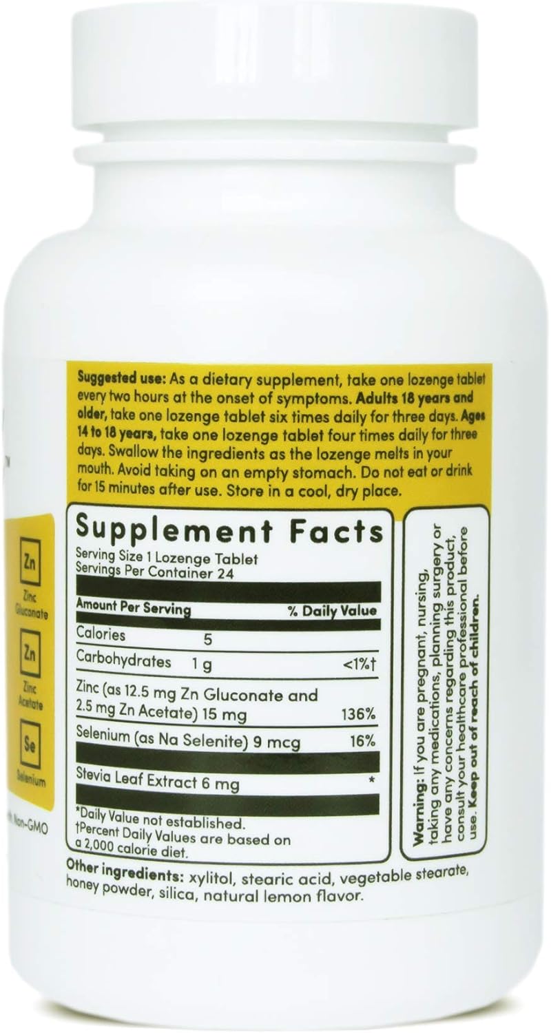 Immune Health Pro - Zinc Rescue Lozenge for Common Cold Relief & Immune System Support, 24 Count