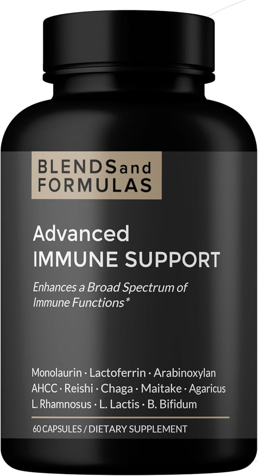 Immune Support Blend with Monolaurin, Lactoferrin, Mushrooms, and Probiotics