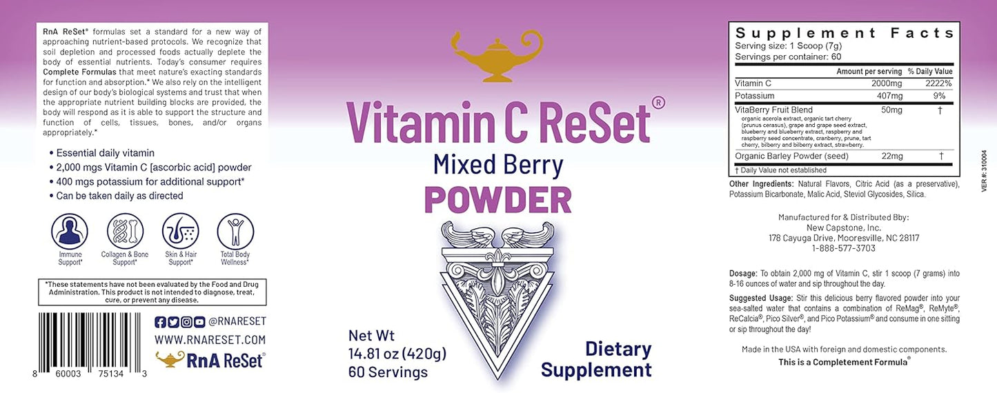 Immune Support Vitamin C Powder Supplement - RnA ReSet Drink Powder 14.81 oz