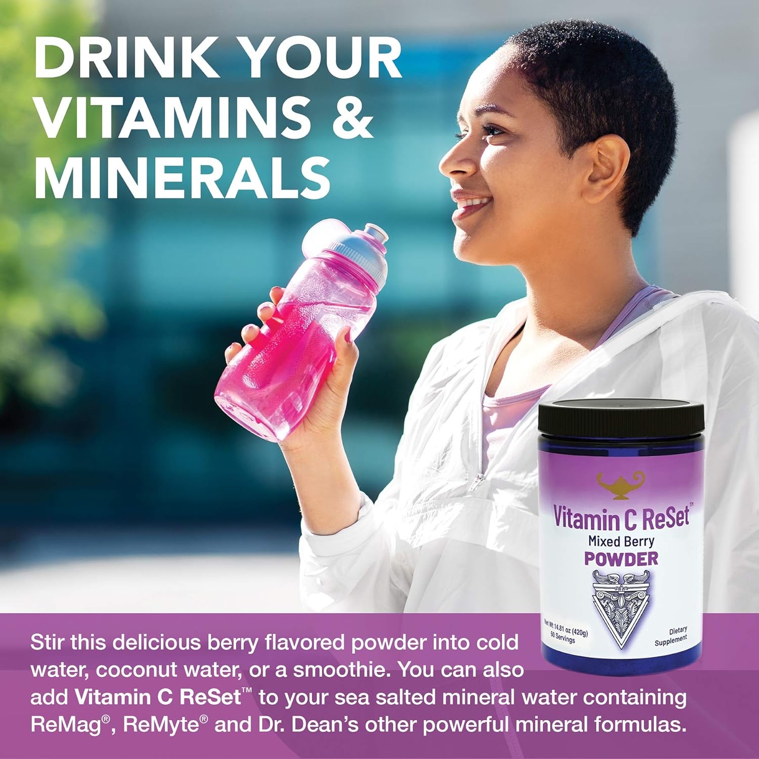 Immune Support Vitamin C Powder Supplement - RnA ReSet Drink Powder 14.81 oz