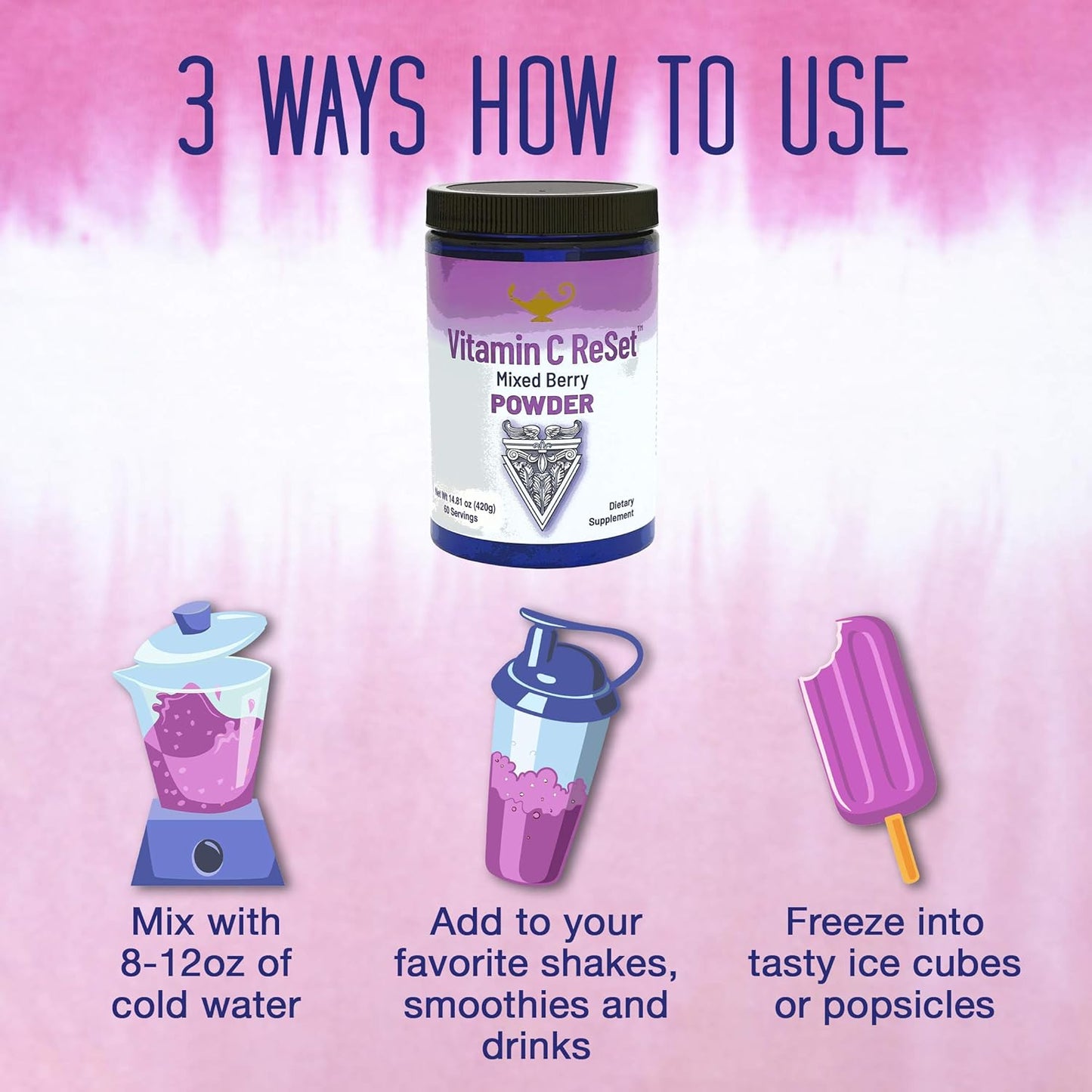 Immune Support Vitamin C Powder Supplement - RnA ReSet Drink Powder 14.81 oz