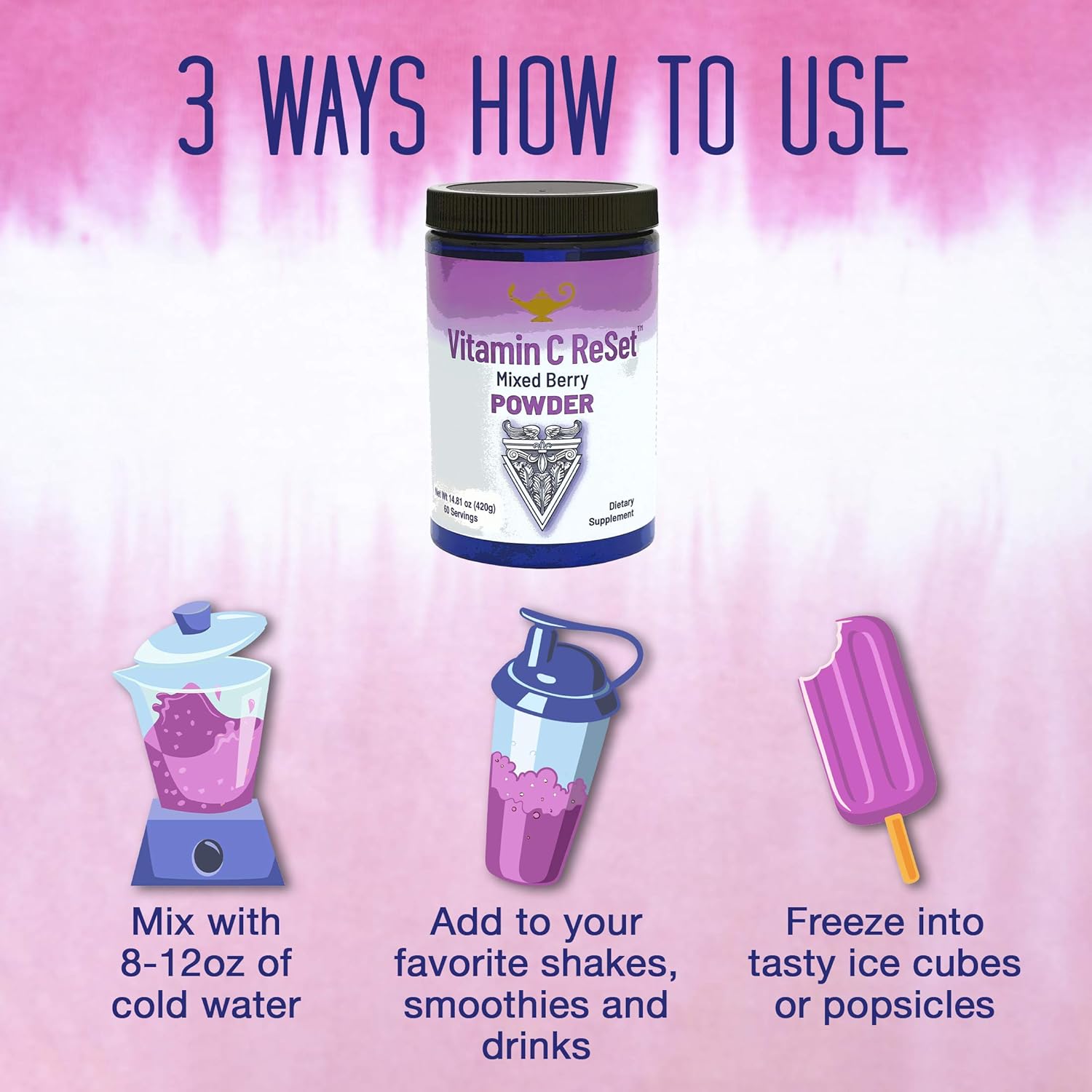 Immune Support Vitamin C Powder Supplement - RnA ReSet Drink Powder 14.81 oz