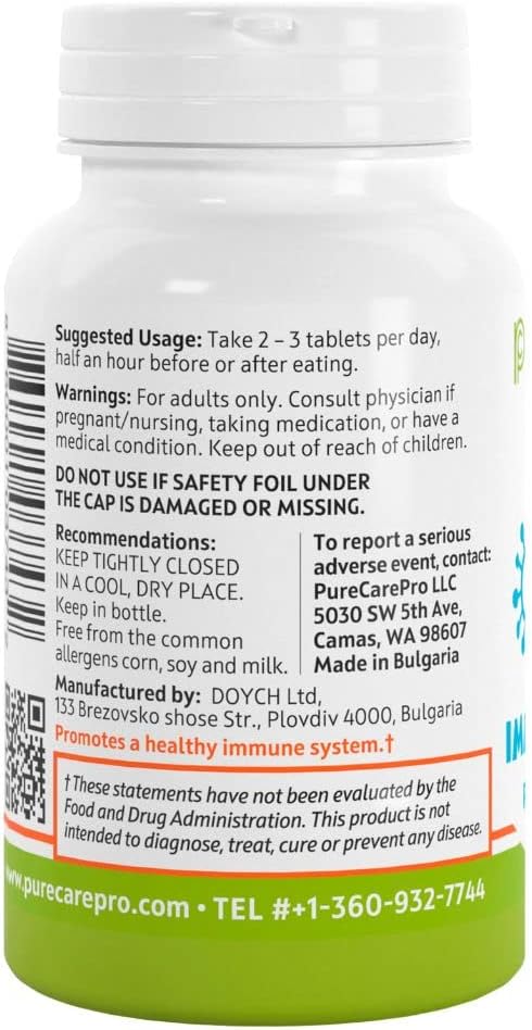Immune System Support Herbal Supplement - Pure Care Pro Immunoguard, 60 Tablets