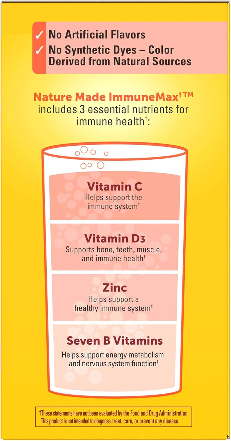 ImmuneMAX Fizzy Drink Mix with Vitamin C, D, Zinc Supplement - 30 Stick Packs