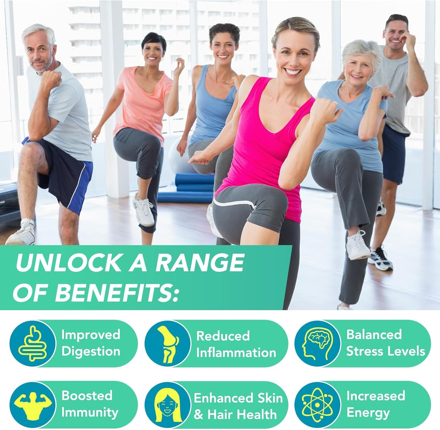 Immunity & Energy Boost Sea Moss Black Seed Oil Capsules with Ashwagandha Ginger Turmeric Vitamin D3 - 60 Count