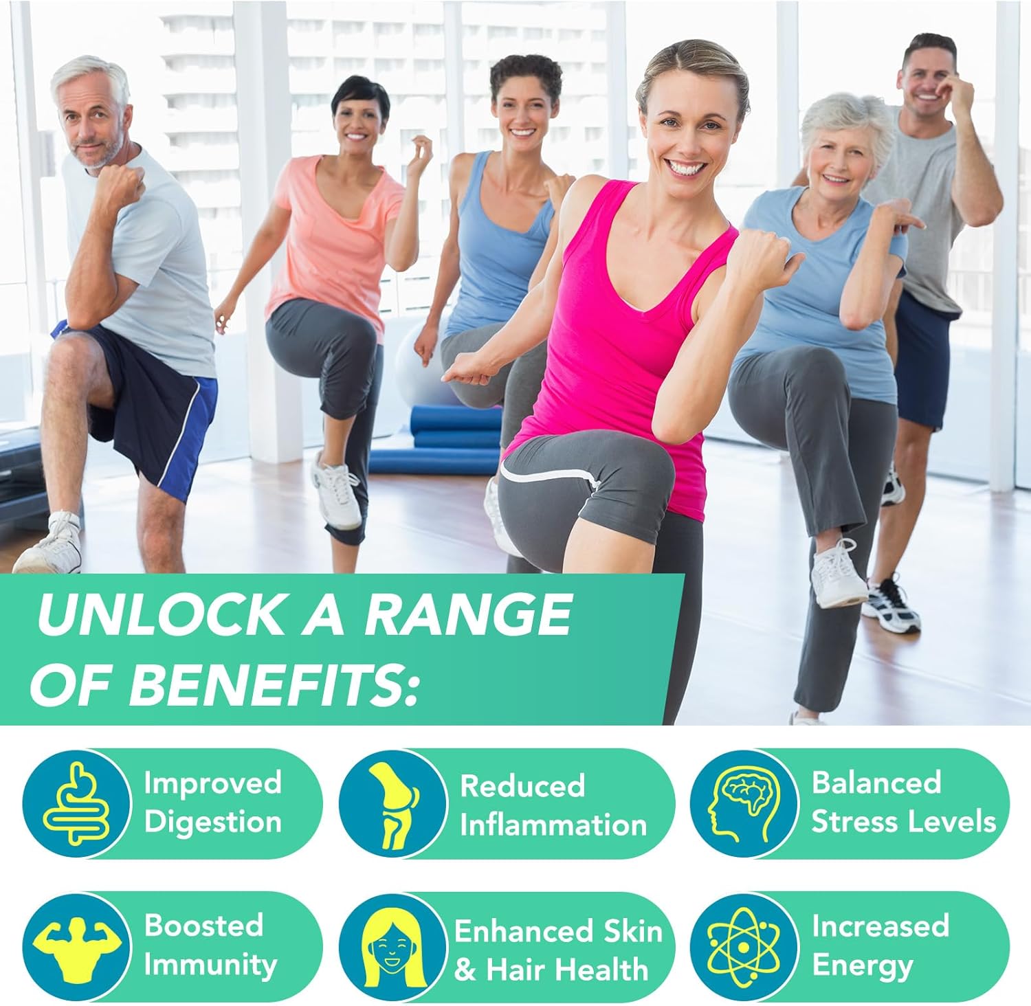 Immunity & Energy Boost Sea Moss Black Seed Oil Capsules with Ashwagandha Ginger Turmeric Vitamin D3 - 60 Count