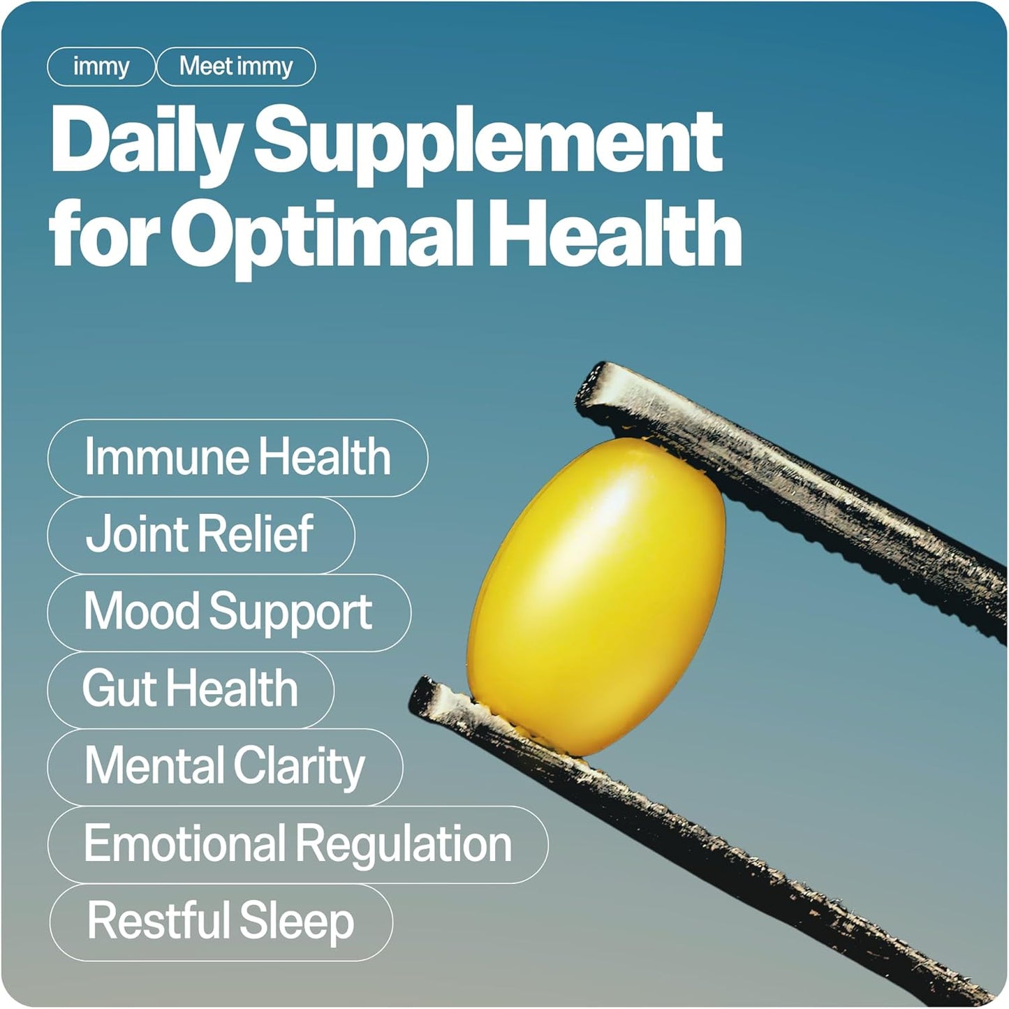 IMMY Immune Supplement for Mood and Gut Health - 180 ct. for Joint Relief, Focus, and Calming Aid