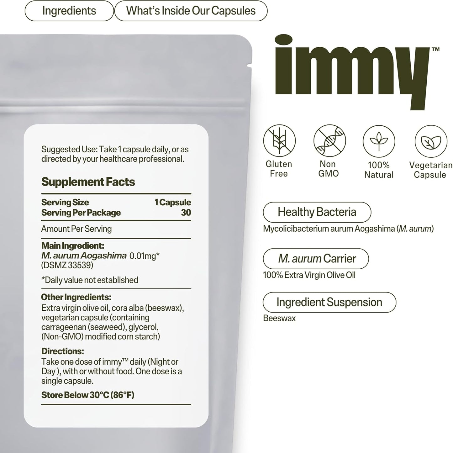 IMMY Immune Supplement for Mood and Gut Health - 180 ct. for Joint Relief, Focus, and Calming Aid