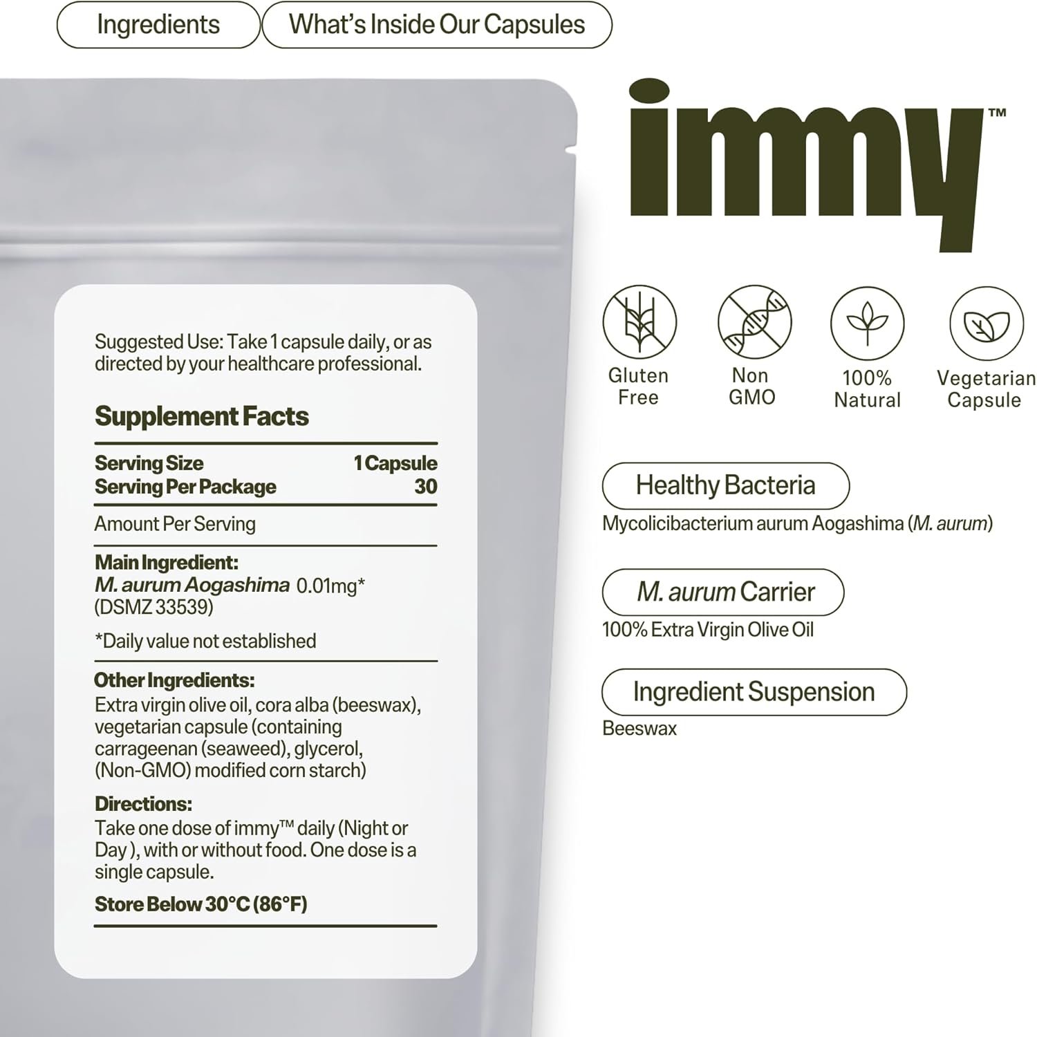 IMMY Immune Supplement for Mood and Gut Health - 180 ct. for Joint Relief, Focus, and Calming Aid
