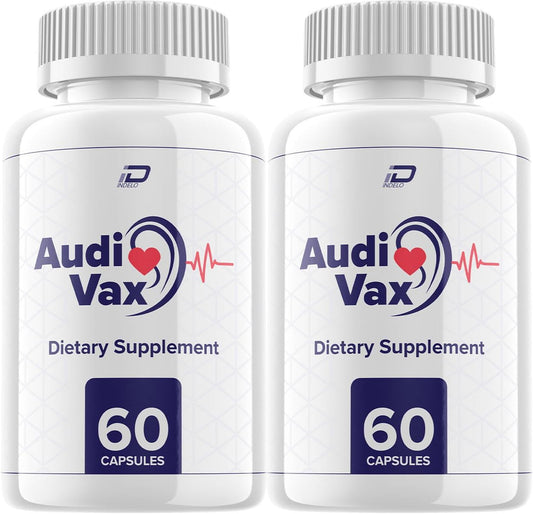 Indelo AudiVax Max Ear Support Capsules - Promotes Inner & Middle Ear Health, Supports Hearing & Reduces Ringing - 2 Pack (120 Capsules)