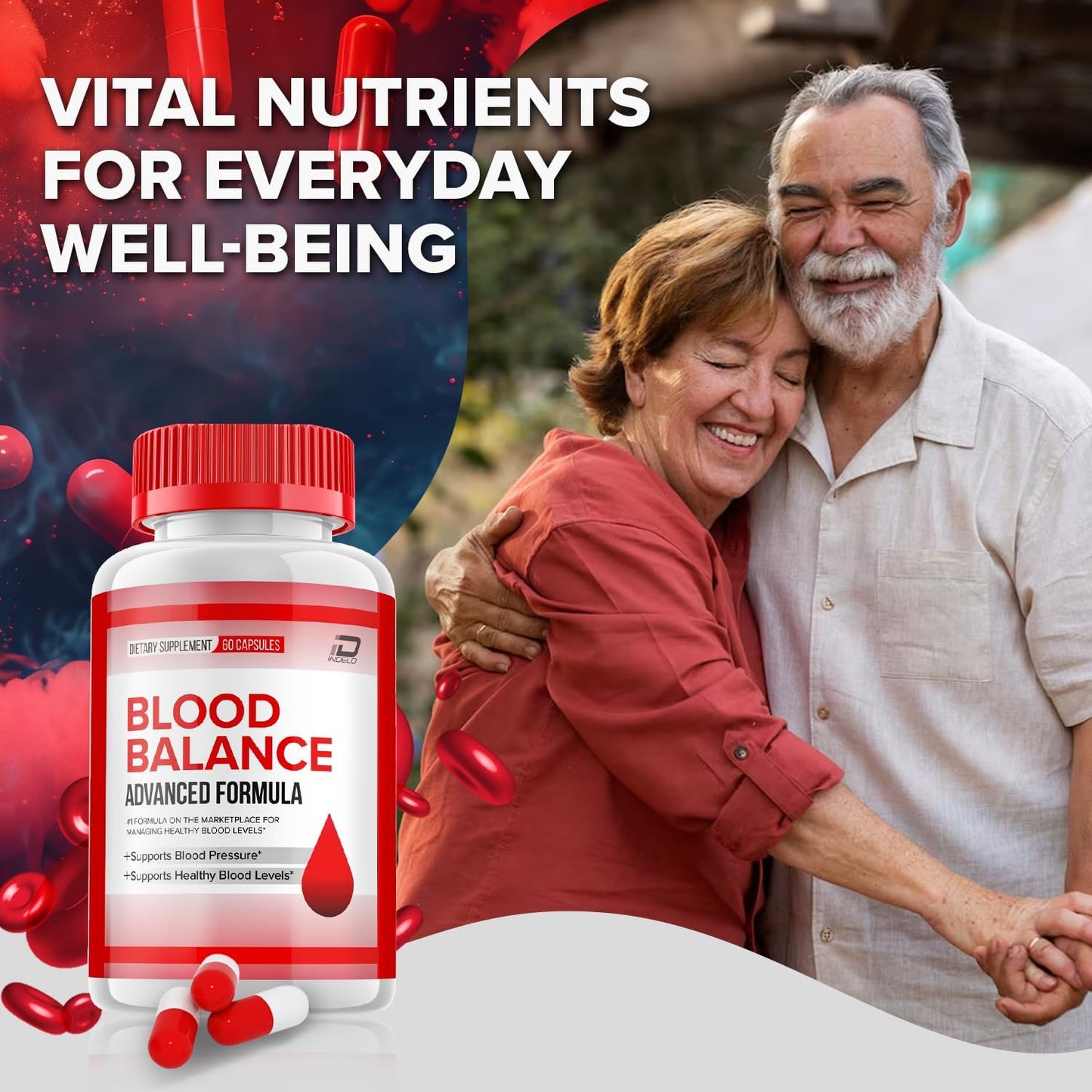 Indelo Blood Balance Capsules - Natural Formula for Healthy Levels (2 Pack, 120 Capsules)