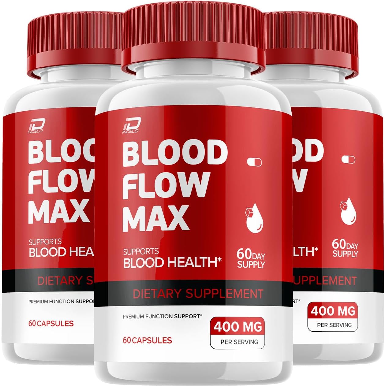 Indelo BloodFlow Max Capsule - Advanced Formula for Stronger Blood Flow, Extra Strength Vitamins for Overall Wellness (3 Pack - 180 Capsules)