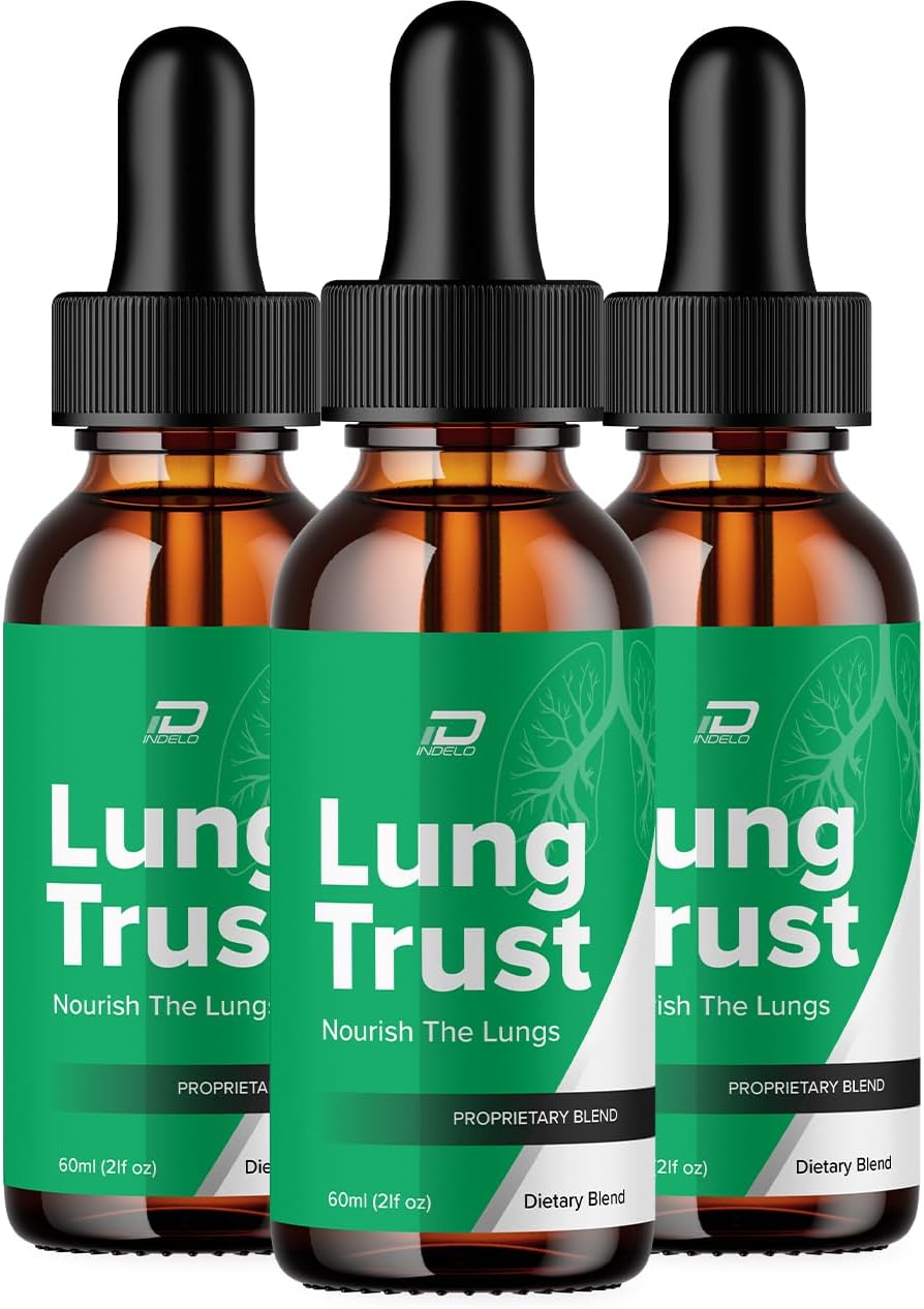 Indelo Lung Trust Liquid Drops - Advanced Formula for Maximum Lung Support (3 Pack - 3 Month Supply)