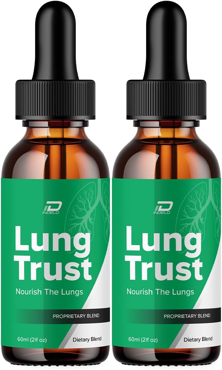 Indelo Lung Trust Liquid Supplement - Advanced Formula Drops for Maximum Lung Support - 2 Month Supply