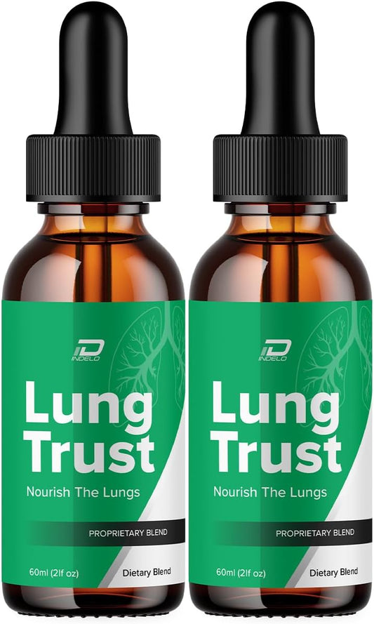 Indelo Lung Trust Liquid Supplement - Advanced Formula Drops for Maximum Lung Support - 2 Month Supply