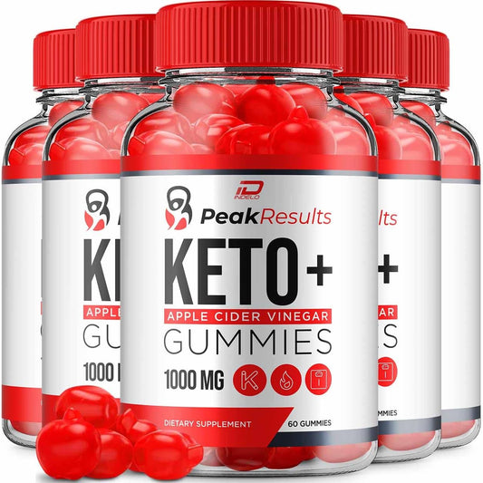 Indelo Peak Results Keto ACV Gummies - Apple Cider Vinegar 1000MG with Vitamin B12, 5 Pack - 300 Gummies, Reviews & Benefits