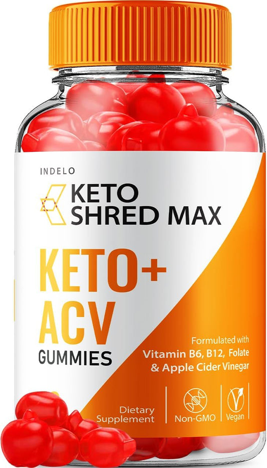 Indelo Shred Max Keto ACV Gummies - Reviews, Weight Management Formula with B12 - 60 Gummies