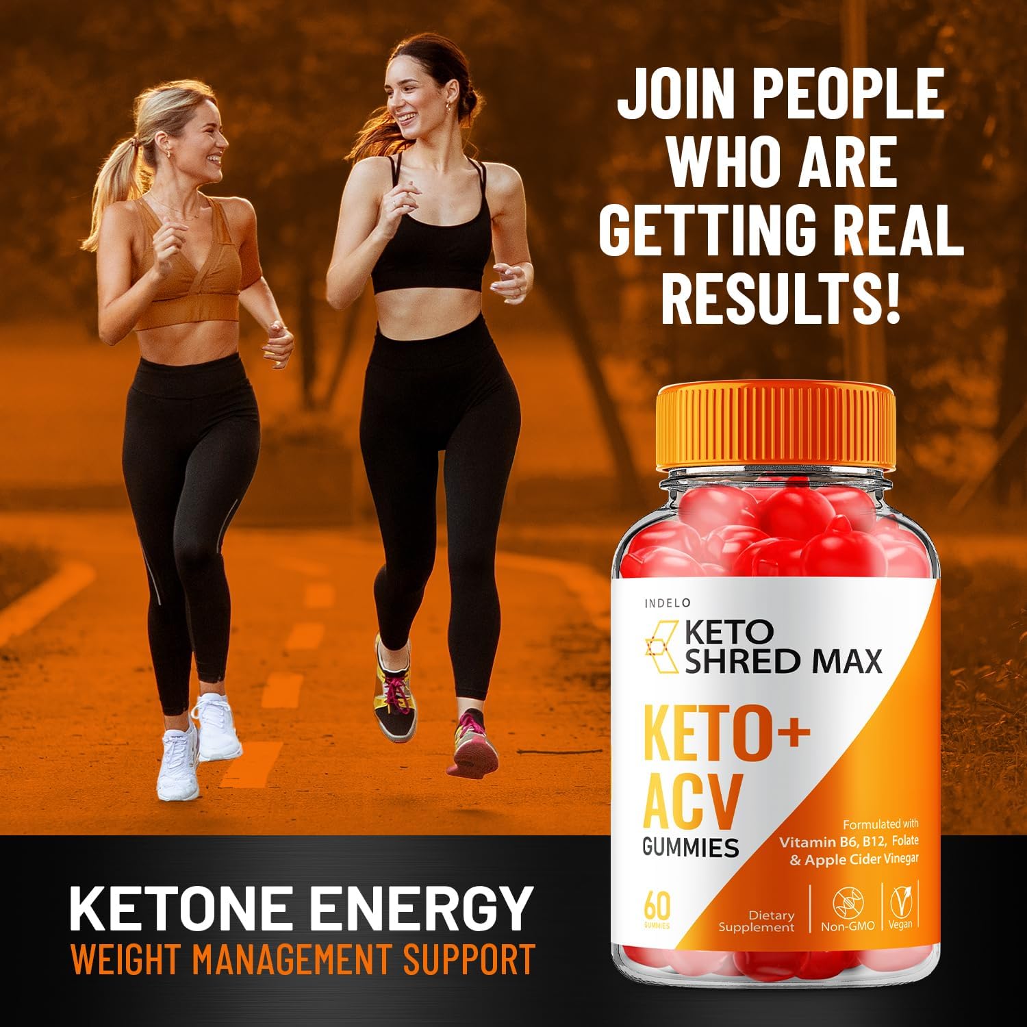 Indelo Shred Max Keto ACV Gummies - Reviews, Weight Management Formula with B12 - 60 Gummies
