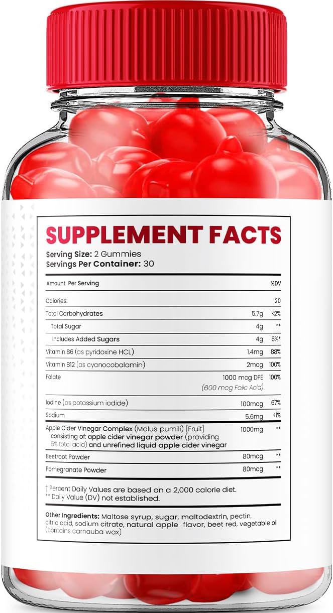 Indelo X10 Boost Keto Gummies with ACV for Weight Management - 1000mg B12 Formula (60 Gummies)