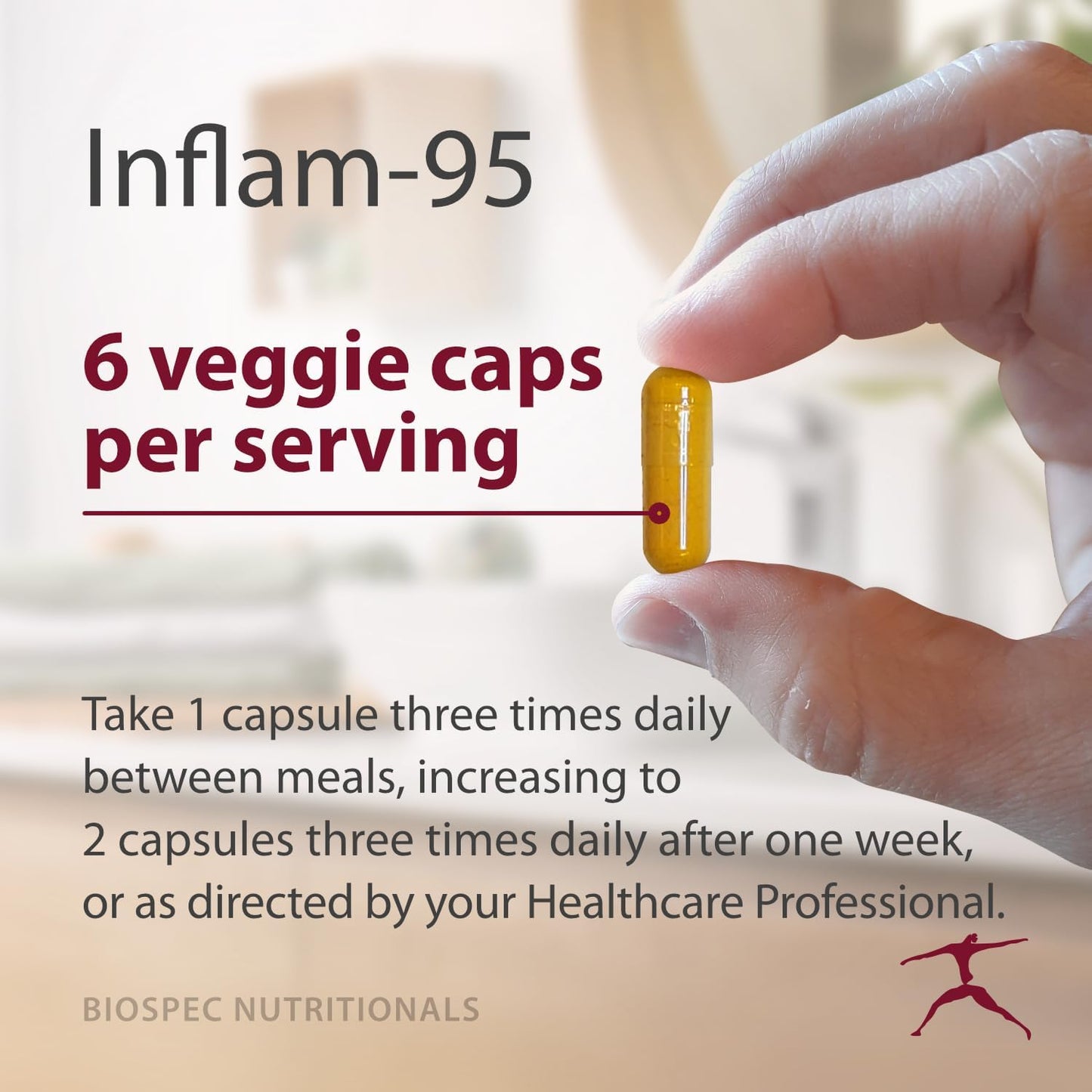 Inflam-95 Supplement with Ginger, Curcumin, Boswellia, Nettle, Bioperine - Promotes Healthy Inflammatory Response*